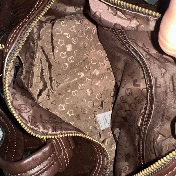 Marc By Marc Jacobs Brown Patent Leather Zip top Satchel Shoulder Bag Large NEW - Picture 7 of 14